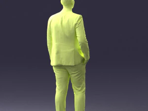 000257 Businessman in Blue Suit with Tie 0305 3D Model