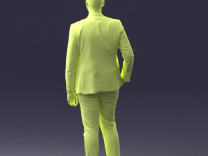 000257 Businessman in Blue Suit with Tie 0305 3D Model