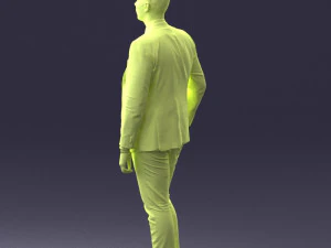 000257 Businessman in Blue Suit with Tie 0305 3D Model