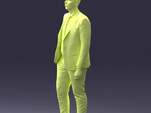 000257 Businessman in Blue Suit with Tie 0305 3D Model