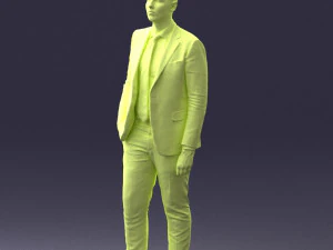 000257 Businessman in Blue Suit with Tie 0305 3D Model