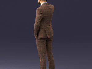 000254 Businessman in Suit Talking on Phone 0220 3D Model