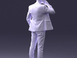 000254 Businessman in Suit Talking on Phone 0220 3D Model