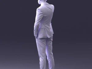 000254 Businessman in Suit Talking on Phone 0220 3D Model
