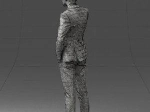 000254 Businessman in Suit Talking on Phone 0220 3D Model