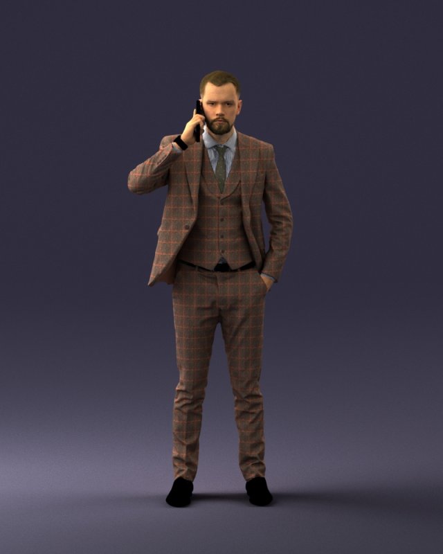 man in checkered suit 0220 3d print reay Modello di stampa 3D .c4d .max .obj .3ds .fbx .stl .blend 