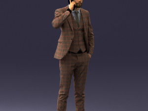 man in checkered suit 0220 3d print reay Modello di stampa 3D