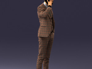 man in checkered suit 0220 3d print reay Modello di stampa 3D