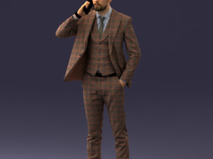 man in checkered suit 0220 3d print reay Modello di stampa 3D