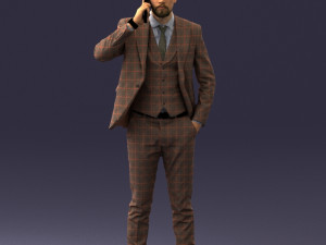 man in checkered suit 0220 3d print reay Modello di stampa 3D