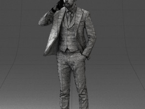 man in checkered suit 0220 3d print reay Modello di stampa 3D