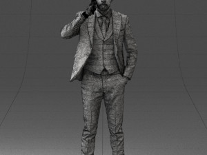 man in checkered suit 0220 3d print reay Modello di stampa 3D
