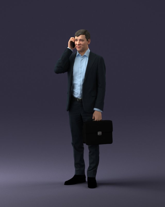 man with phone 0117 3D 模型 .c4d .max .obj .3ds .fbx .stl .blend 