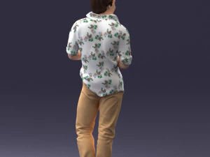 000263 Male Singer with Microphone 0430 3D Model