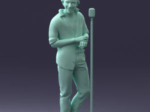 000263 Male Singer with Microphone 0430 3D Model