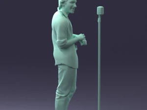000263 Male Singer with Microphone 0430 3D Model