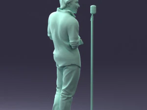 000263 Male Singer with Microphone 0430 3D Model