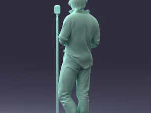 000263 Male Singer with Microphone 0430 3D Model