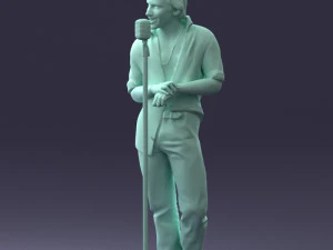000263 Male Singer with Microphone 0430 3D Model