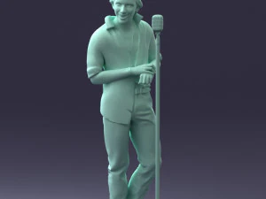 000263 Male Singer with Microphone 0430 3D Model