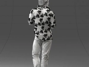 000263 Male Singer with Microphone 0430 3D Model