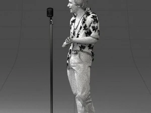 000263 Male Singer with Microphone 0430 3D Model