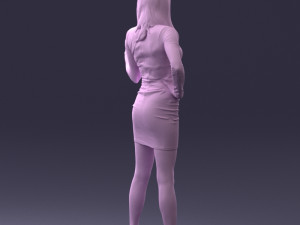 000260 Young Female DJ with Vinyl Record and Headphones 0328 3dp Model 3D