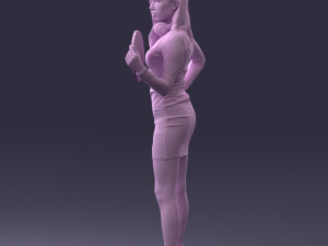 000260 Young Female DJ with Vinyl Record and Headphones 0328 3dp Model 3D