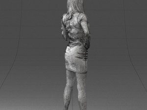 000260 Young Female DJ with Vinyl Record and Headphones 0328 3dp Model 3D