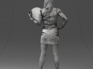 000260 Young Female DJ with Vinyl Record and Headphones 0328 3dp Model 3D