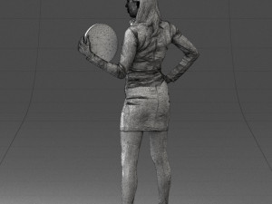 000260 Young Female DJ with Vinyl Record and Headphones 0328 3dp Model 3D