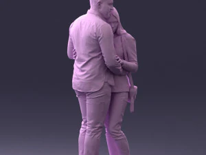 000258 Young Couple Hugging 0316 3D Model