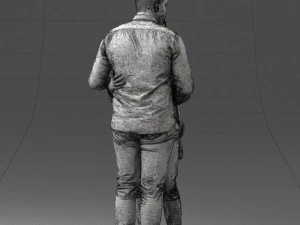 000258 Young Couple Hugging 0316 3D Model