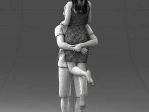 000251 Couple in Romantic Pose Man Holding Woman 0207 3D Model