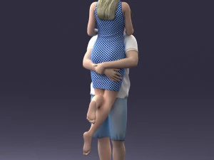 000251 Couple in Romantic Pose Man Holding Woman 0207 3dp 3D Print Model