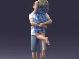000251 Couple in Romantic Pose Man Holding Woman 0207 3dp 3D Print Model