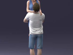 000251 Couple in Romantic Pose Man Holding Woman 0207 3dp 3D Print Model