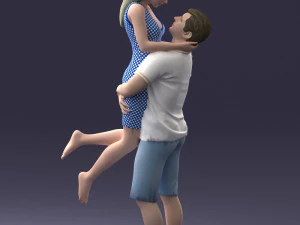 000251 Couple in Romantic Pose Man Holding Woman 0207 3dp 3D Print Model