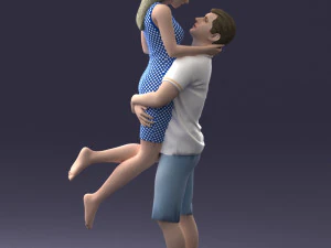 000251 Couple in Romantic Pose Man Holding Woman 0207 3dp 3D Print Model