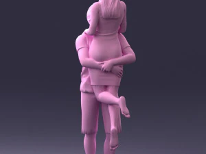000251 Couple in Romantic Pose Man Holding Woman 0207 3dp 3D Print Model