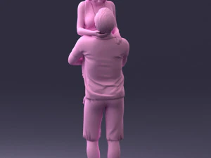 000251 Couple in Romantic Pose Man Holding Woman 0207 3dp 3D Print Model