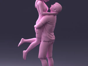 000251 Couple in Romantic Pose Man Holding Woman 0207 3dp 3D Print Model