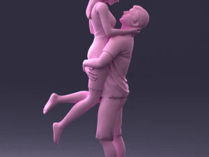 000251 Couple in Romantic Pose Man Holding Woman 0207 3dp 3D Print Model