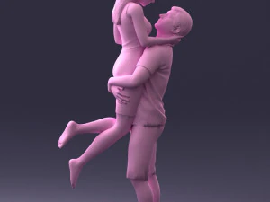 000251 Couple in Romantic Pose Man Holding Woman 0207 3dp 3D Print Model