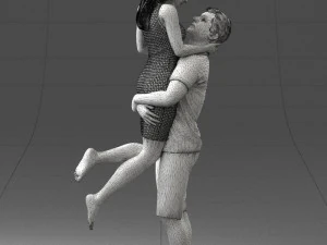 000251 Couple in Romantic Pose Man Holding Woman 0207 3dp 3D Print Model