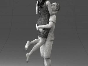 000251 Couple in Romantic Pose Man Holding Woman 0207 3dp 3D Print Model
