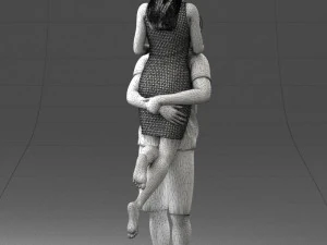 000251 Couple in Romantic Pose Man Holding Woman 0207 3dp 3D Print Model