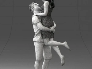 000251 Couple in Romantic Pose Man Holding Woman 0207 3dp 3D Print Model
