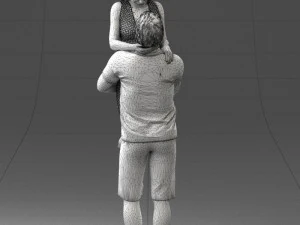 000251 Couple in Romantic Pose Man Holding Woman 0207 3dp 3D Print Model