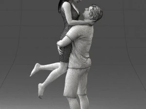 000251 Couple in Romantic Pose Man Holding Woman 0207 3dp 3D Print Model